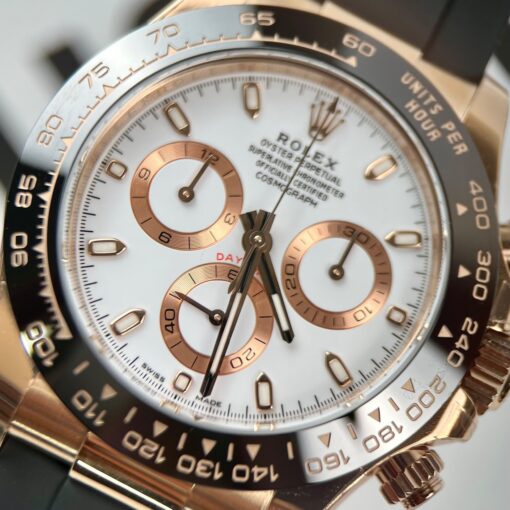 Rolex Daytona M116505-0010  1:1 Best Edition BT Factory Rose Gold Rubber Strap – Image 3