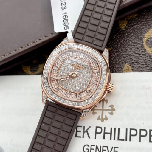 Patek Philippe Aquanaut 5062/450R-001 Custom Moissanite and 18k gold plated – Image 4