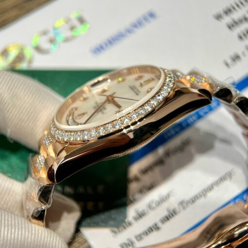 Rolex Day-Date M128345RBR-0030 Mother of Pearl 1:1 Best Edition custom 18k and moissanite - Image 17