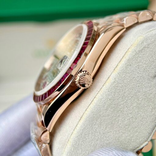 Rolex Day Date 228398 DRRP 1:1 best edition Custom rose gold 18k and ruby saphire Diamond Pave - 이미지 7