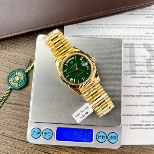 Rolex Day-Date 40 Yellow Gold 228238 Green Rom 1:1 best edition 175 gram V3 GM Factory CounterWeight Version - Image 3