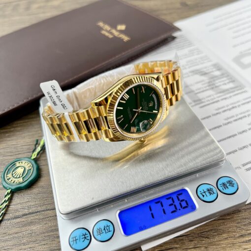 Rolex Day-Date 40 Yellow Gold 228238 Green Rom 1:1 best edition 175 gram V3 GM Factory CounterWeight Version - Image 4