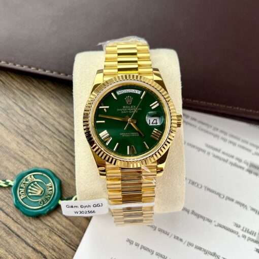 Rolex Day-Date 40 Yellow Gold 228238 Green Rom 1:1 best edition 175 gram V3 GM Factory CounterWeight Version - Image 6