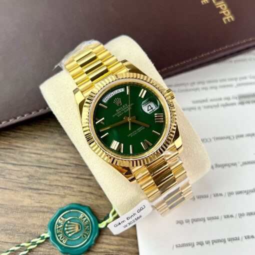 Rolex Day-Date 40 Yellow Gold 228238 Green Rom 1:1 best edition 175 gram V3 GM Factory CounterWeight Version - Image 7