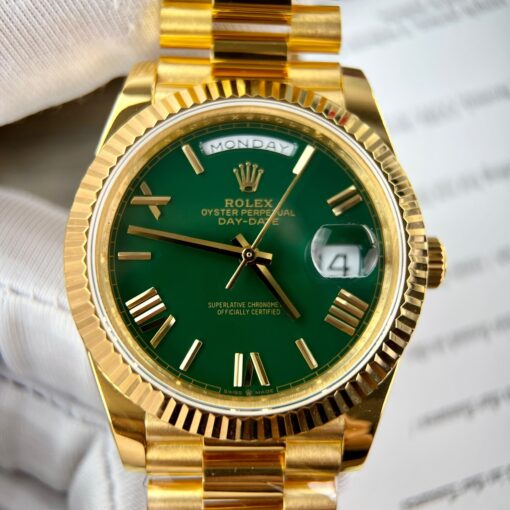 Rolex Day-Date 40 Yellow Gold 228238 Green Rom 1:1 best edition 175 gram V3 GM Factory CounterWeight Version - Image 8