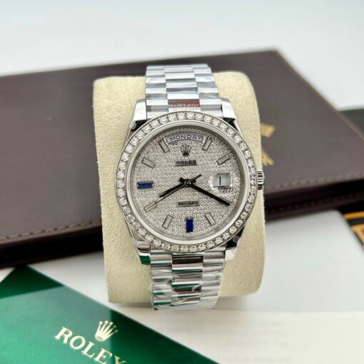 Rolex Day Date 40 228349RBR Bezel Diamonds Dial 1:1 Best Edition GM Factory V2 Counterweight version