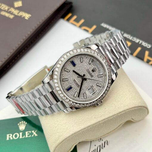 Rolex Day Date 40 228349RBR Bezel Diamonds Dial 1:1 Best Edition GM Factory V2 Counterweight version - 이미지 3