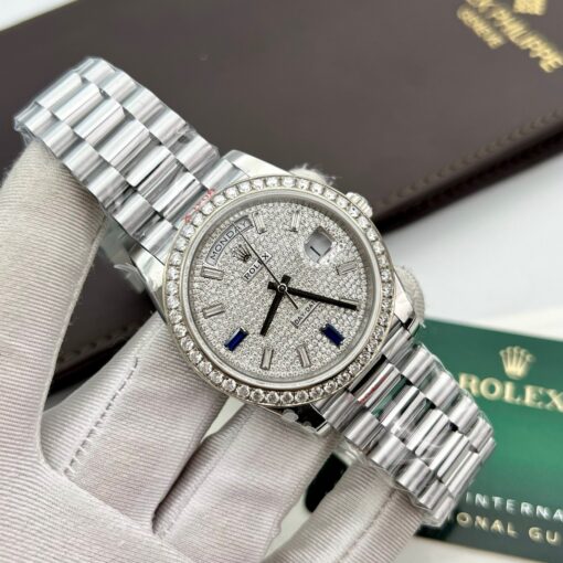 Rolex Day Date 40 228349RBR Bezel Diamonds Dial 1:1 Best Edition GM Factory V2 Counterweight version - 이미지 5