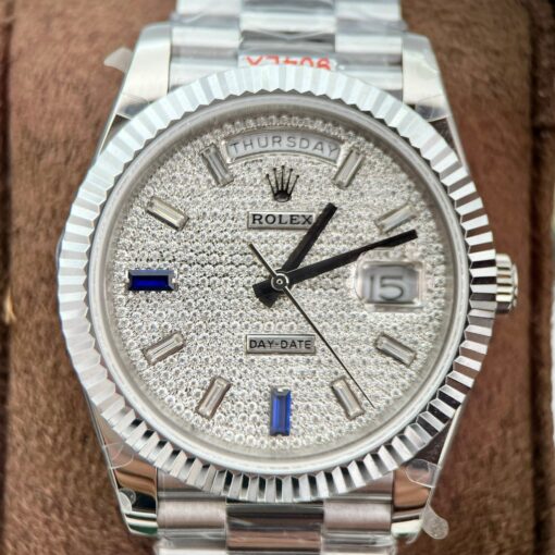 Rolex Day Date 40 228349RBR Pave Diamonds Dial 1:1 Best Edition GM Factory V2 Counterweight version - 이미지 4