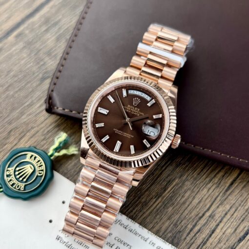 Rolex Day Date M228235-0003 18k gold plated 1:1 Best Edition GM Factory V3 Chocolate Dial Counterweight Version - 이미지 4