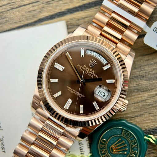 Rolex Day Date M228235-0003 18k gold plated 1:1 Best Edition GM Factory V3 Chocolate Dial Counterweight Version - 이미지 6