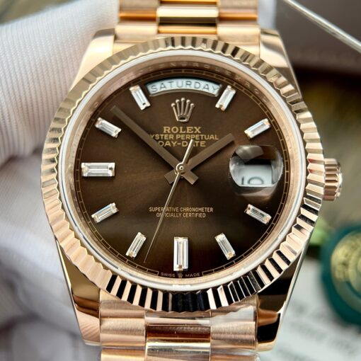 Rolex Day Date M228235-0003 18k gold plated 1:1 Best Edition GM Factory V3 Chocolate Dial Counterweight Version - 이미지 8