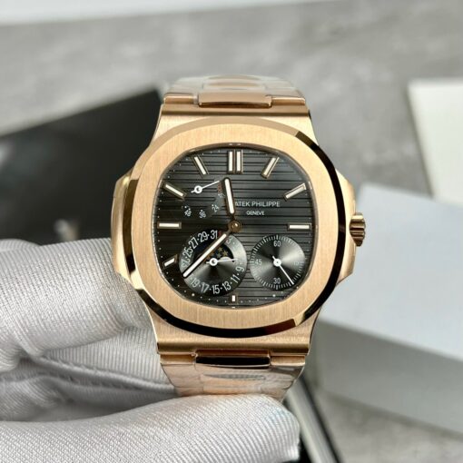 Patek Philippe Nautilus 5712/1R-001 1:1 Best Edition GR Factory Grey Dial Rose Gold — изображение 11