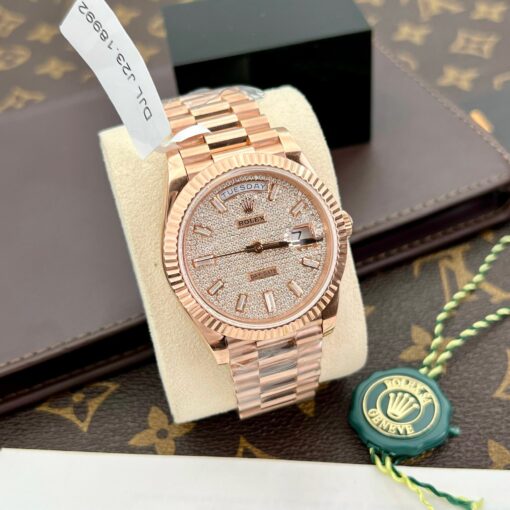 Rolex Day Date m228235-0036 custom 18k Everose Gold 1:1 best edition GM Factory Moissanite dial - 이미지 5