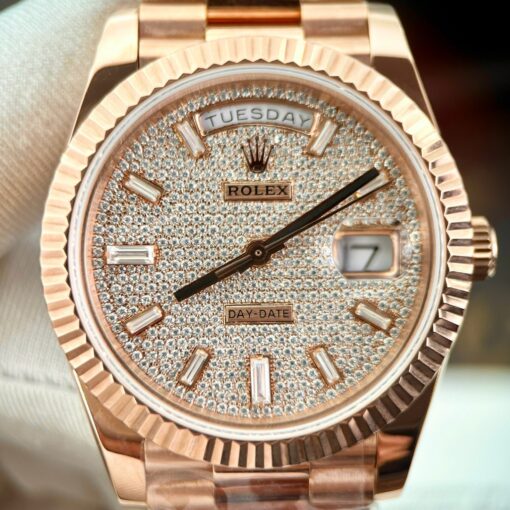 Rolex Day Date m228235-0036 custom 18k Everose Gold 1:1 best edition GM Factory Moissanite dial - 이미지 6