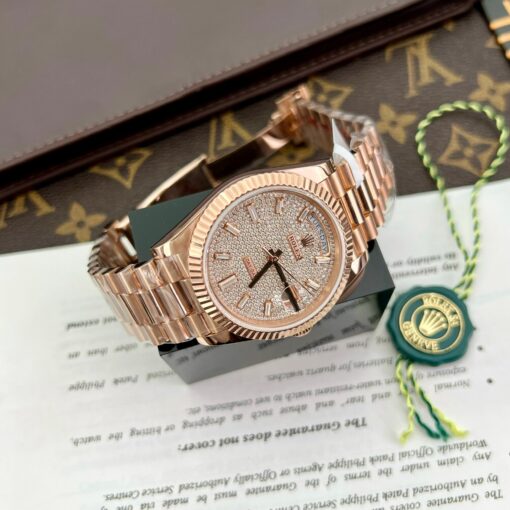 Rolex Day Date m228235-0036 custom 18k Everose Gold 1:1 best edition GM Factory Moissanite dial - 이미지 9