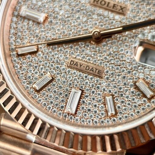 Rolex Day Date m228235-0036 custom 18k Everose Gold 1:1 best edition GM Factory Moissanite dial - 이미지 12