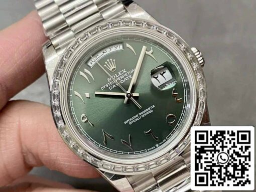 Rolex Day Date 40 M228236 Arabic Green Dial 1:1 Best Edition GM Factory V3 Counterweight Version — изображение 9