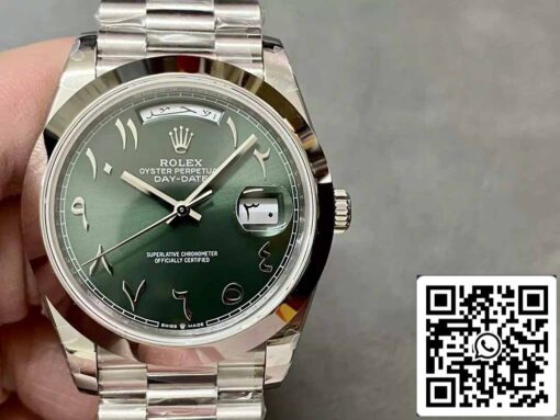 Rolex Day Date 40 M228206-0048 Arabic Green Dial 1:1 Best Edition GM Factory V3 Counterweight Version - 이미지 9