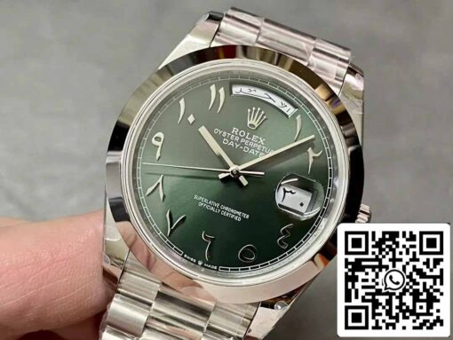 Rolex Day Date 40 M228206-0048 Arabic Green Dial 1:1 Best Edition GM Factory V3 Counterweight Version - 이미지 8