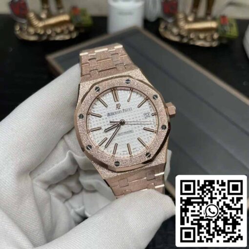 Audemars Piguet 15454OR.GG.1259OR.01 Frost Gold 1:1 best edition APS Factory White dial Rose gold - Image 8