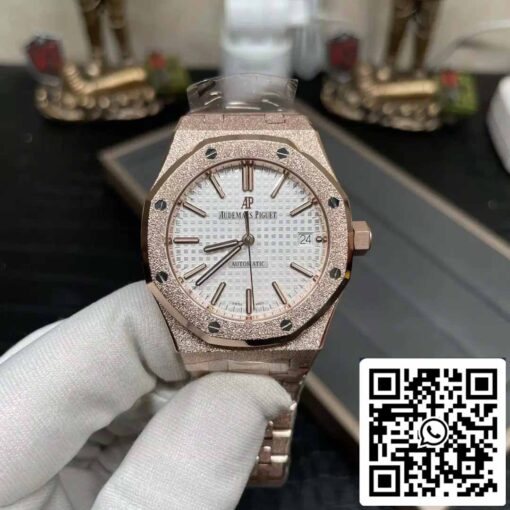 Audemars Piguet 15454OR.GG.1259OR.01 Frost Gold 1:1 best edition APS Factory White dial Rose gold - Image 7