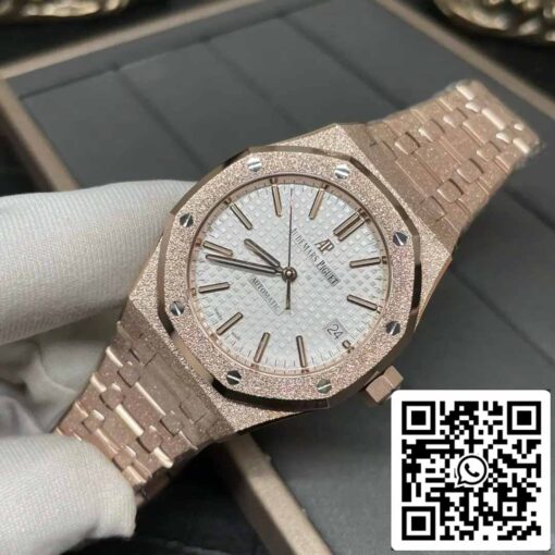 Audemars Piguet 15454OR.GG.1259OR.01 Frost Gold 1:1 best edition APS Factory White dial Rose gold - Image 6