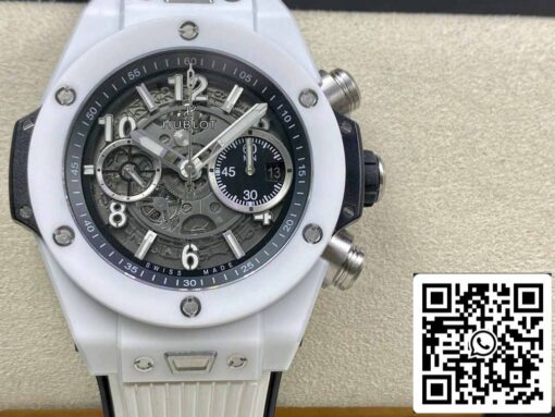 Hublot Big Bang Unico 411.HX.1170.RX 1:1 Best Edition BBF Factory White Ceramic - Imagen 9