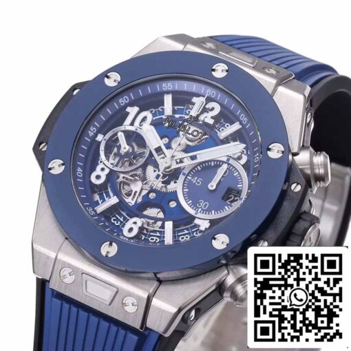 Hublot Big Bang Unico Titanium 441.NL.5171.RX 1:1 Best Edition BBF Factory Blue Strap Ceramic Bezel - Image 7