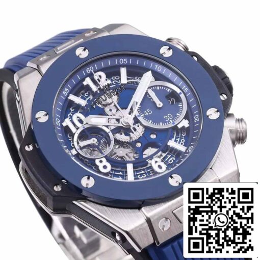 Hublot Big Bang Unico Titanium 441.NL.5171.RX 1:1 Best Edition BBF Factory Blue Strap Ceramic Bezel - Image 5