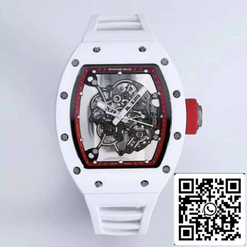 RICHARD MILLE  RM055 Ceramic case 1:1 Best Edition BBR Factory [V3] White Rubber Strap