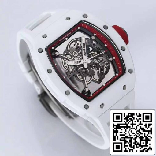 RICHARD MILLE  RM055 Ceramic case 1:1 Best Edition BBR Factory [V3] White Rubber Strap - Image 9