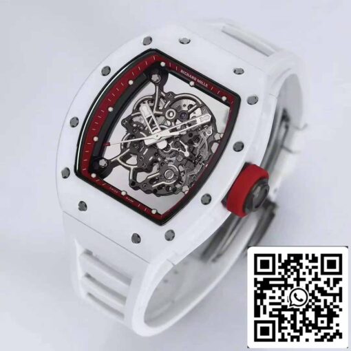 RICHARD MILLE  RM055 Ceramic case 1:1 Best Edition BBR Factory [V3] White Rubber Strap - Image 8