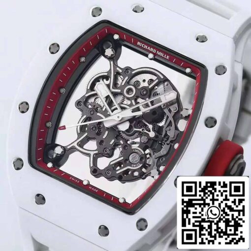 RICHARD MILLE  RM055 Ceramic case 1:1 Best Edition BBR Factory [V3] White Rubber Strap - Image 3