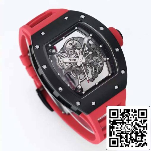 BBR Factory [V3] RICHARD MILLE  RM055 RM-055 Black Ceramic Case Red Rubber Strap - 이미지 9