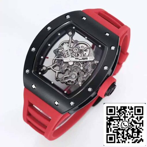 BBR Factory [V3] RICHARD MILLE  RM055 RM-055 Black Ceramic Case Red Rubber Strap - 이미지 7