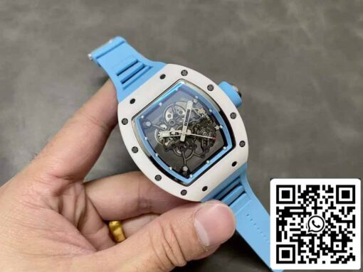 RICHARD MILLE  RM055 Ceramic case 1:1 Best Edition BBR Factory [V3] Blue Rubber Strap - immagine 6