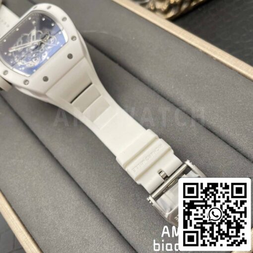 RICHARD MILLE  RM055 White Ceramic case 1:1 Best Edition BBR Factory [V3] Rubber Strap - Image 2