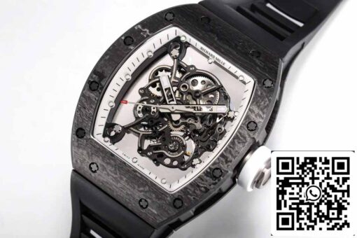 BBR Factory [V3] RICHARD MILLE  RM055 RM-055 NTPT Carbon Fiber Case Rubber Strap - Image 8