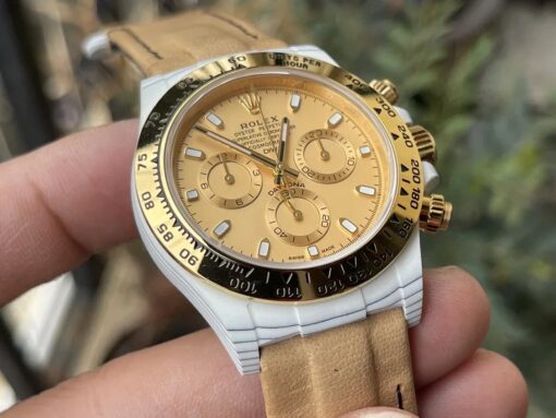 【4130 Movement DIW Modified Version】Rolex Cosmograph Daytona Series Yellow Dial Carbon Fiber case – Bild 6