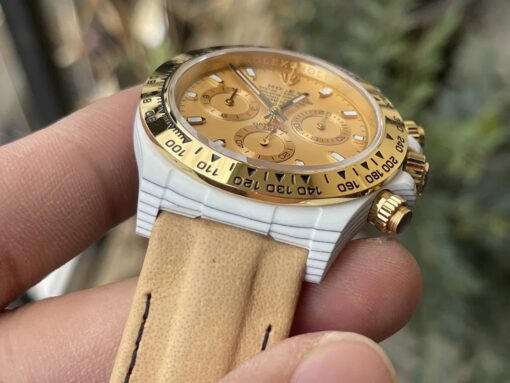 【4130 Movement DIW Modified Version】Rolex Cosmograph Daytona Series Yellow Dial Carbon Fiber case – Bild 7