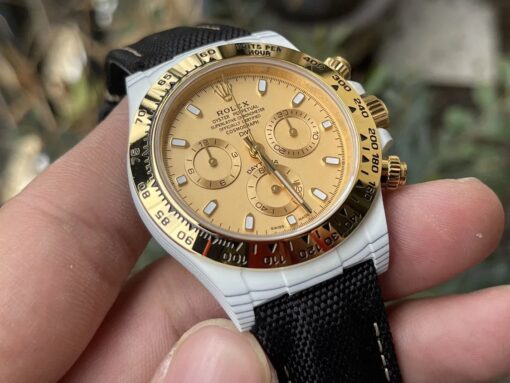 【4130 Movement DIW Modified Version】Rolex Cosmograph Daytona Series Black strap Carbon Fiber case – Bild 6