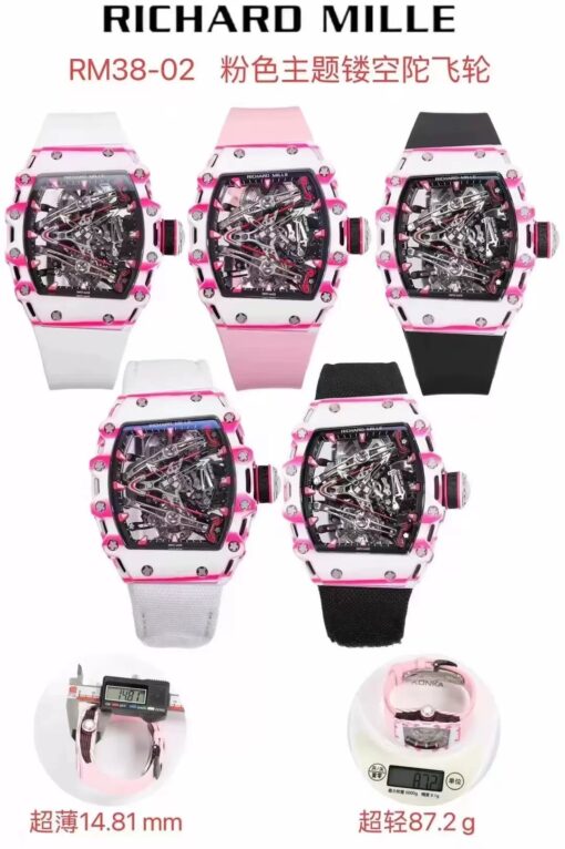 Richard Mille Bubba Watson Tourbillon RM38-02  1:1 Best Edition White Rubber Strap - Image 10