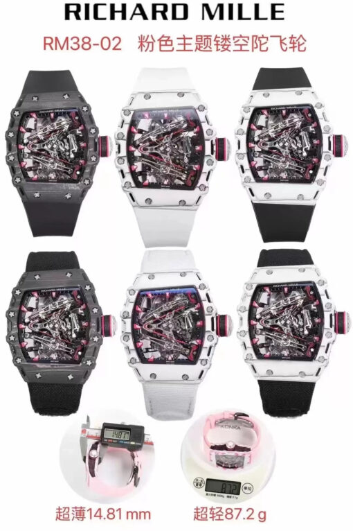 Richard Mille Bubba Watson Tourbillon RM38-02  1:1 Best Edition White Rubber Strap - Image 11