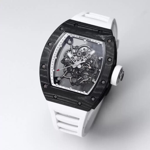 RICHARD MILLE RM055 Redesigned original 1:1 Best Edition BBR Factory 2024 White bezel Black Strap - Image 3