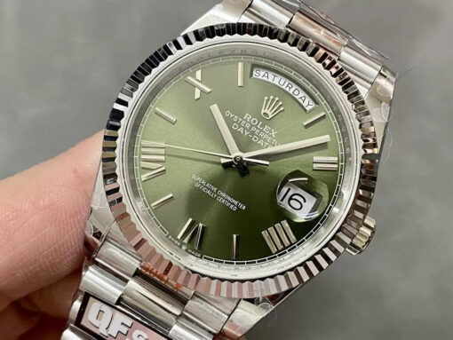 Rolex Day Date 40 m228236-0008  Green Dial 1:1 Best Edition Counterweight Version 183 Gram QF Factory - Imagen 8