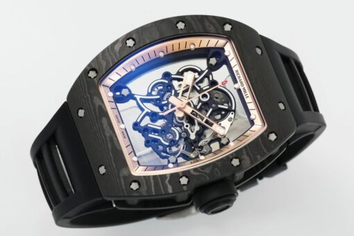 RICHARD MILLE  RM055  ZF 2024 1:1 Best Edition Carbon Fiber Case Rose Gold Dial - Image 9