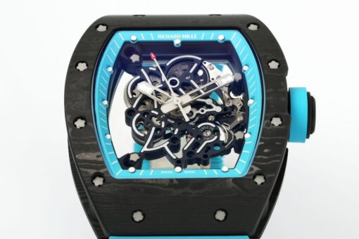 RICHARD MILLE  RM055  ZF 2024 1:1 Best Edition Carbon Fiber Case turquoise Strap - Image 9