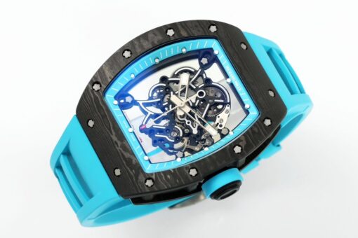 RICHARD MILLE  RM055  ZF 2024 1:1 Best Edition Carbon Fiber Case turquoise Strap - Image 8