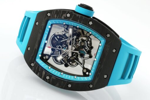 RICHARD MILLE  RM055  ZF 2024 1:1 Best Edition Carbon Fiber Case turquoise Strap - Image 7